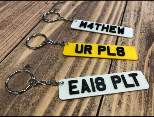 4D Number Plate Keyrings